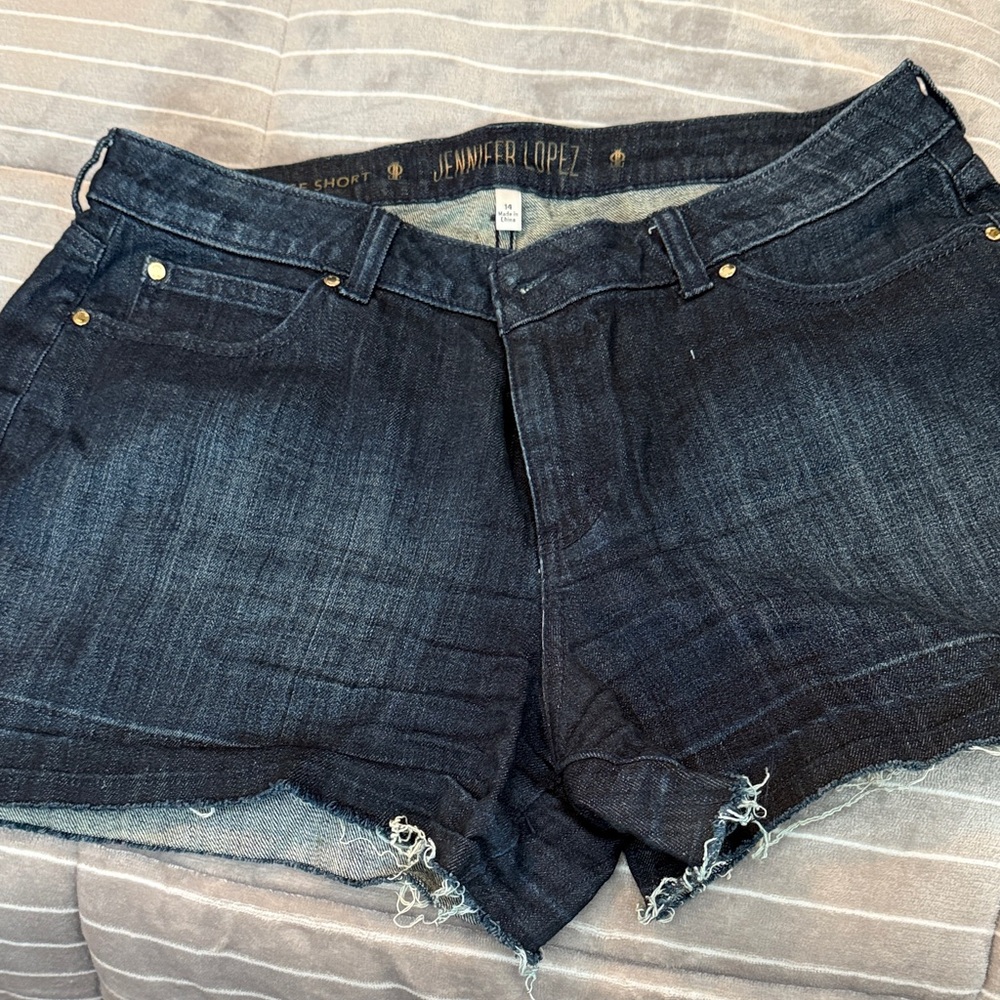 Jennifer Lopez Dark Denim Jean Shorts